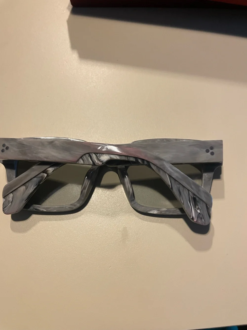 Marbled Gray Square Sunglasses - Gray Lenses